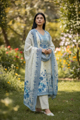 Cotton Digital Printed Kurta with Zari Highlighting & Printed Dupatta – Fully Stitched Cotton Suit Set